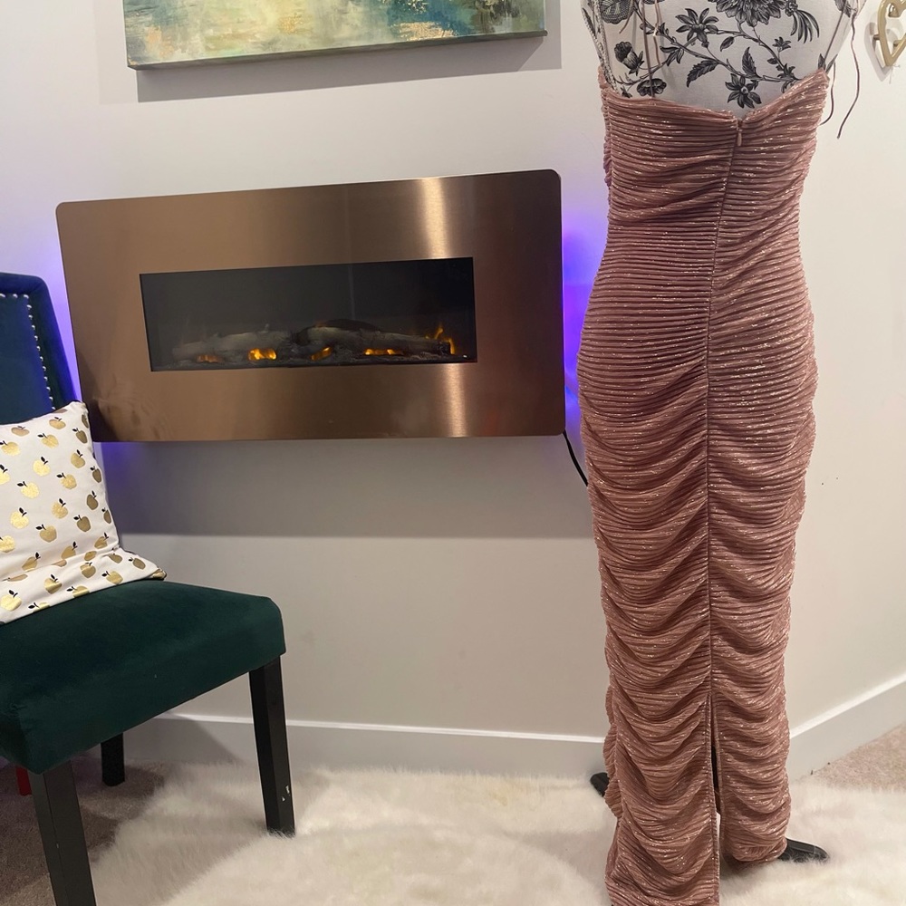 New Gilded Rose Gold bodycon maxi dress. - Picture 3 of 5